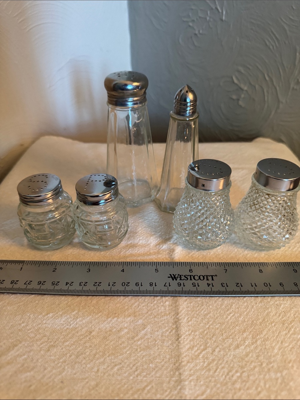 Classic Clear Glass Salt and Pepper Shaker Set with Silver Tops